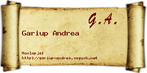 Gariup Andrea névjegykártya
